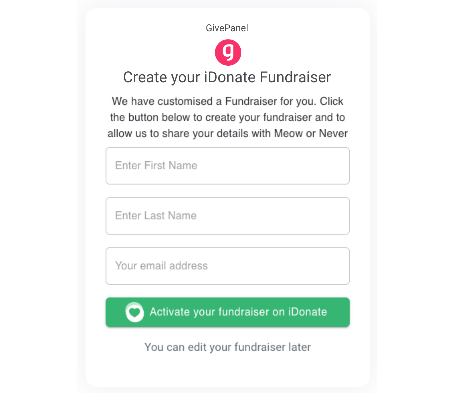 iDonate fundraiser